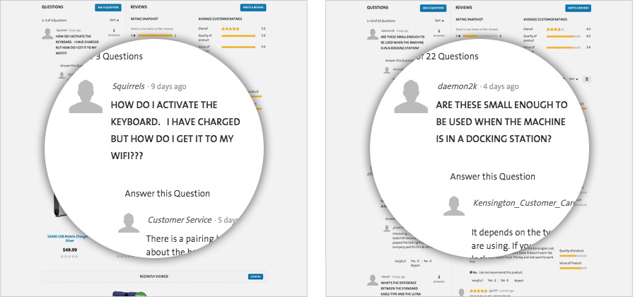 customer questions