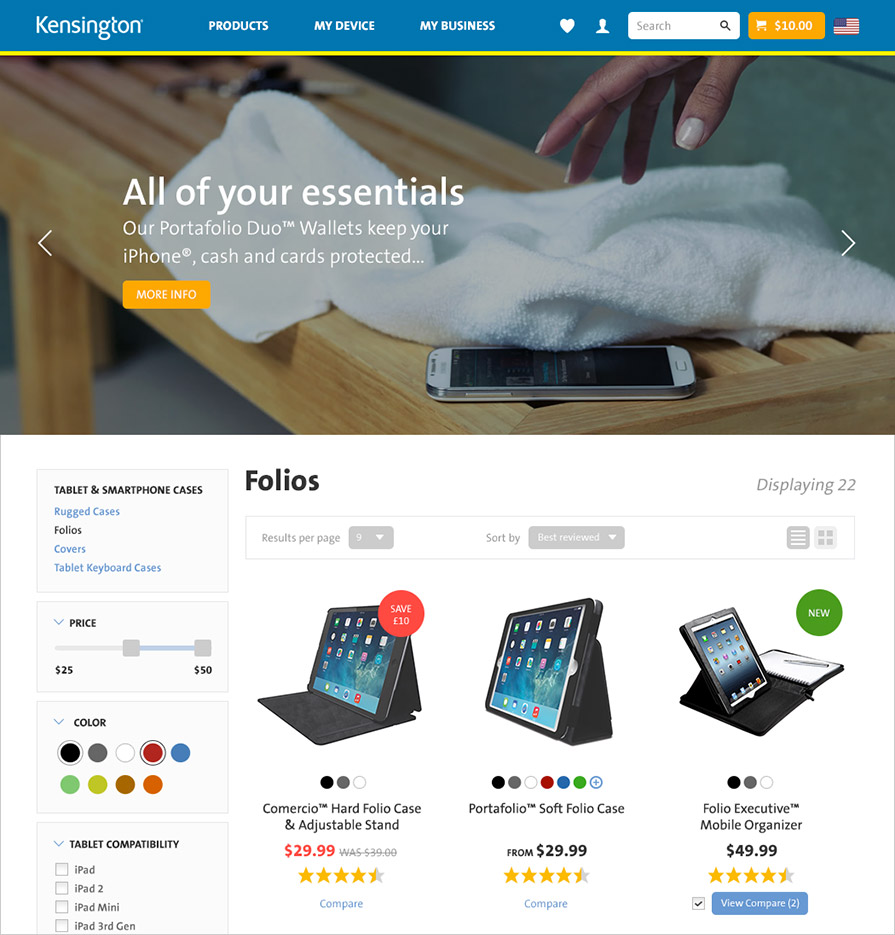 section page UI