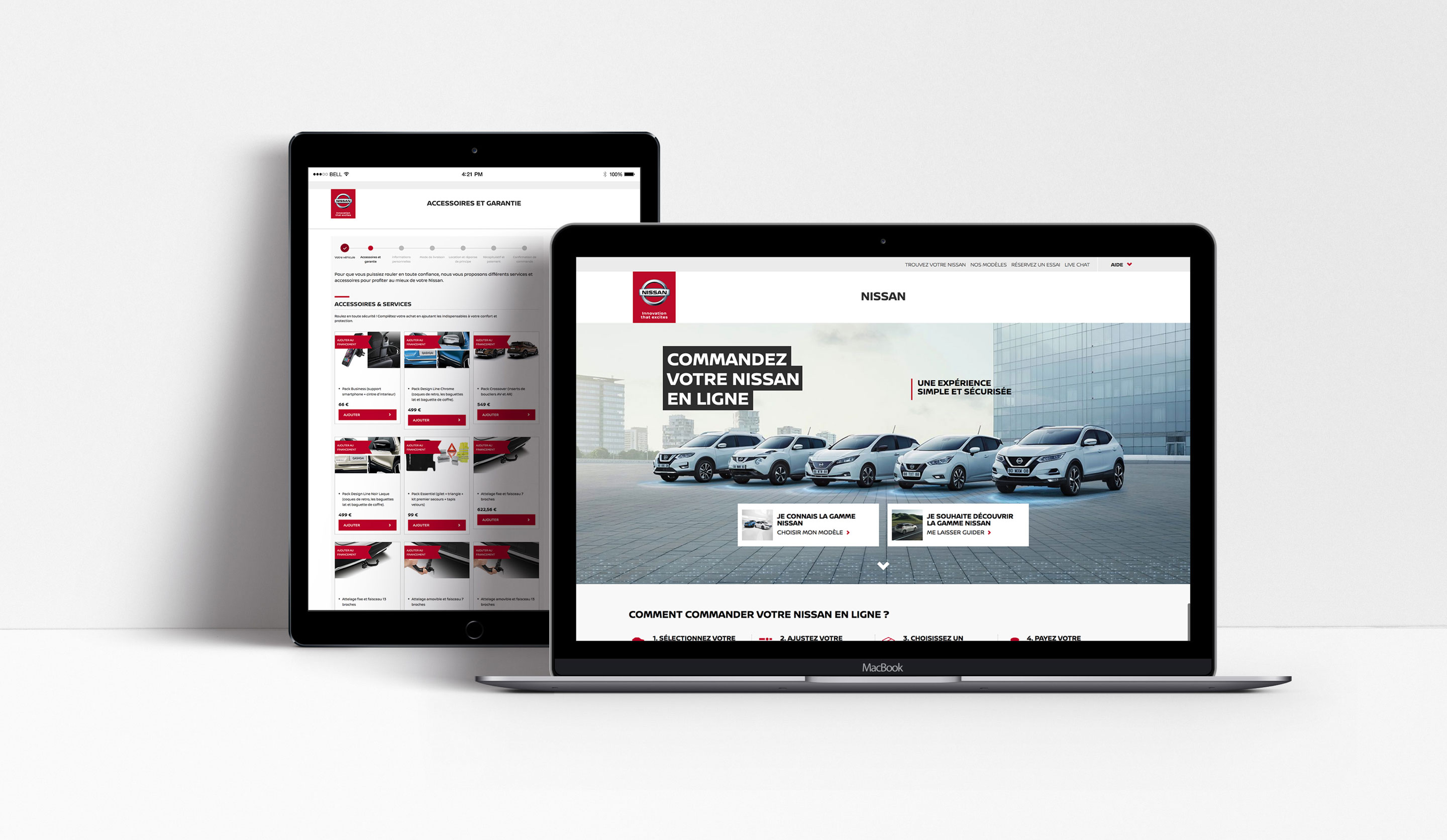 nissan platform shown on laptop and tablet